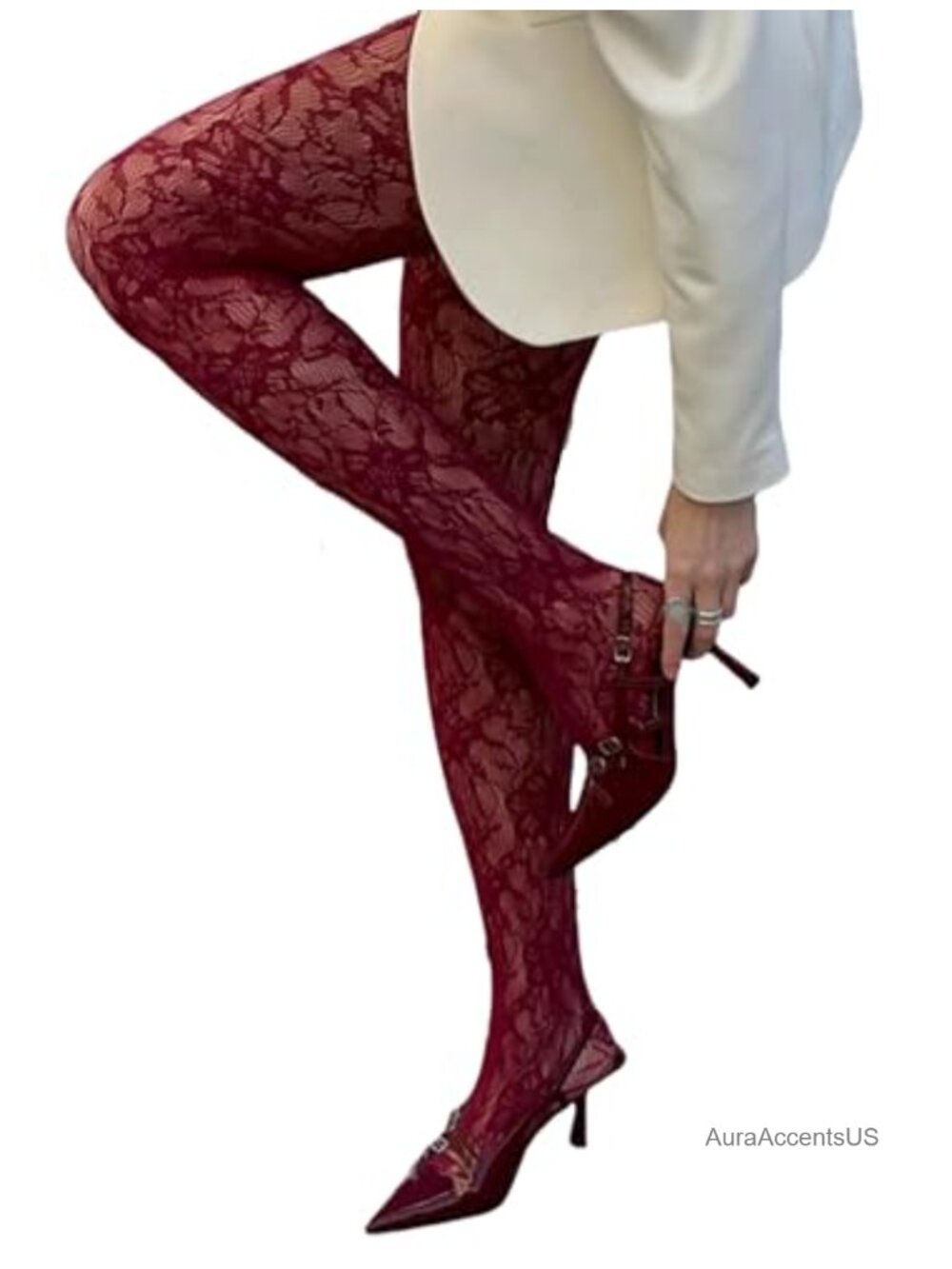 Women's Floral Lace Fishnet Tights Sheer Patterned Pantyhose